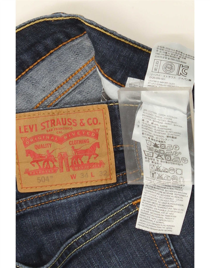 Levi's ženske 504 ravne traperice W34 L32 plavi pamuk