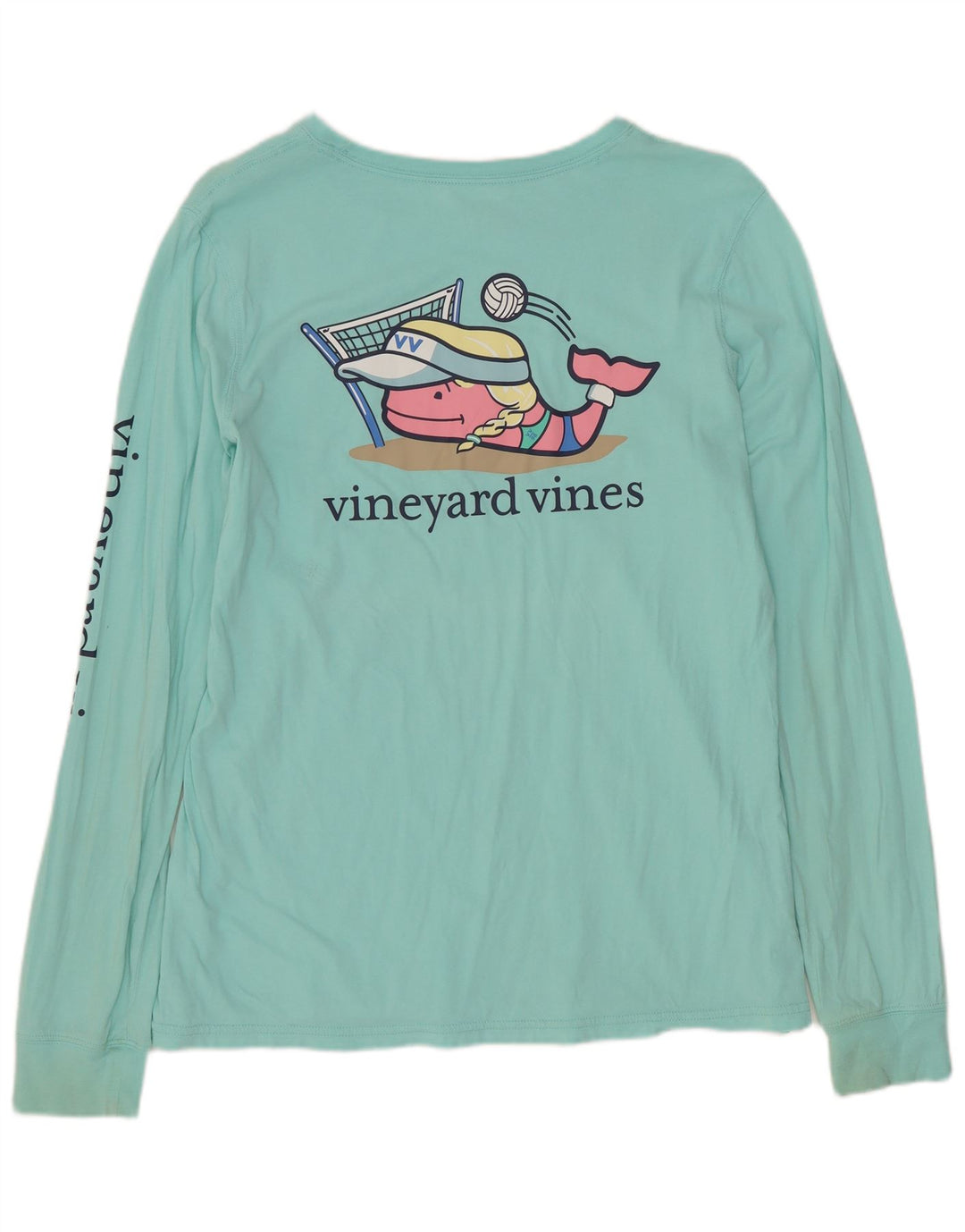 Vineyard Vines Ženska majica dugih rukava s grafikama UK 14 Srednje plavi pamuk