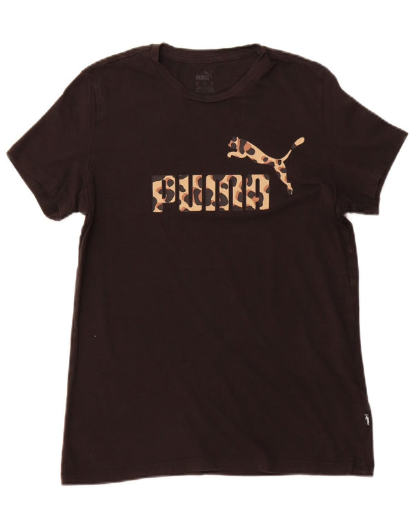 PUMA Ženska majica kratkih rukava s grafičkim motivima UK 12 Srednje crni pamuk