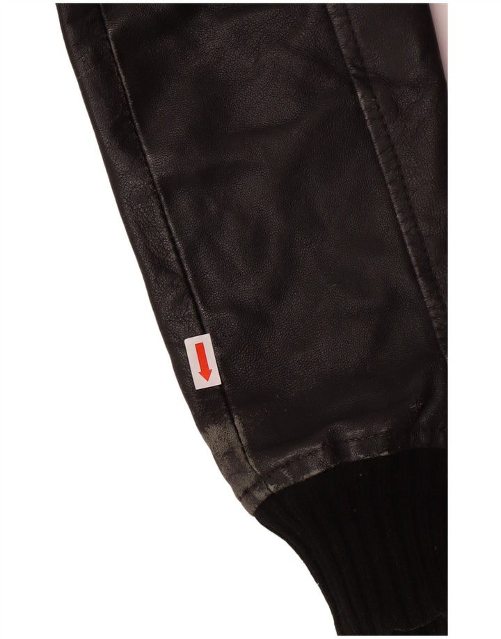 XDYE ženska kožna jakna UK 10 Mala crna kožna biciklistička jakna