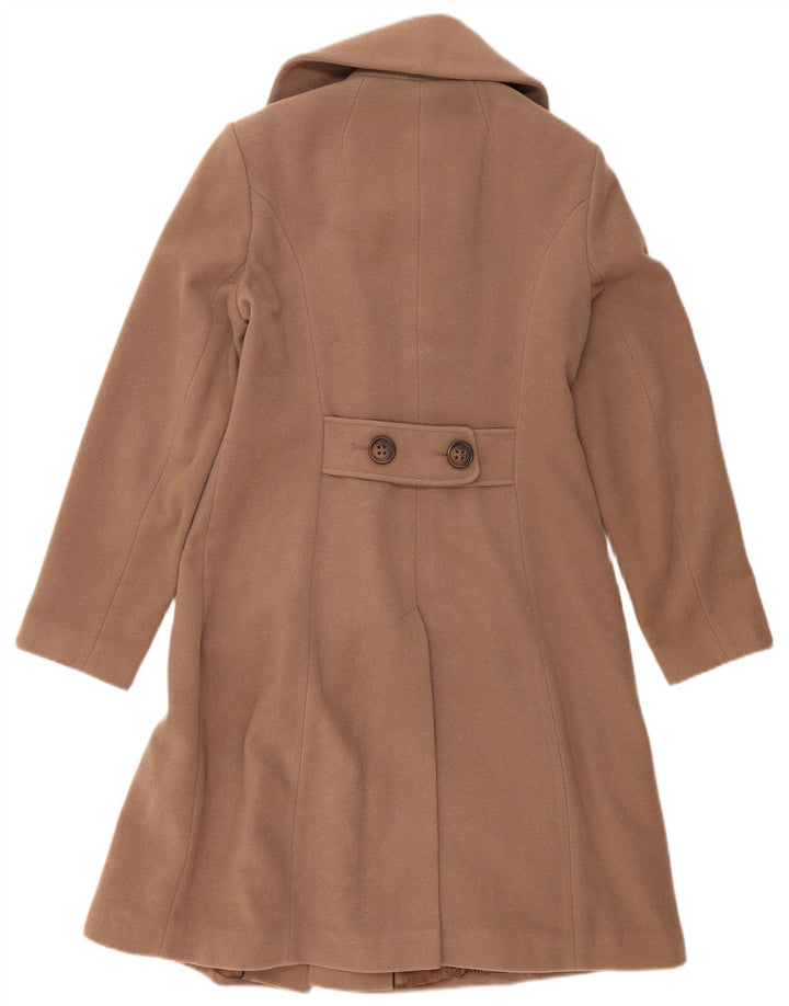 LAURA ASHLEY Womens Overcoat UK 14 Large Beige Wool