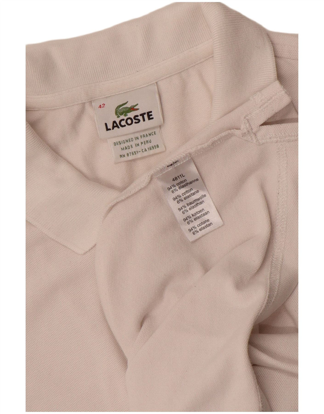 Lacoste ženska polo majica veličine 42 velika bijela pamučna