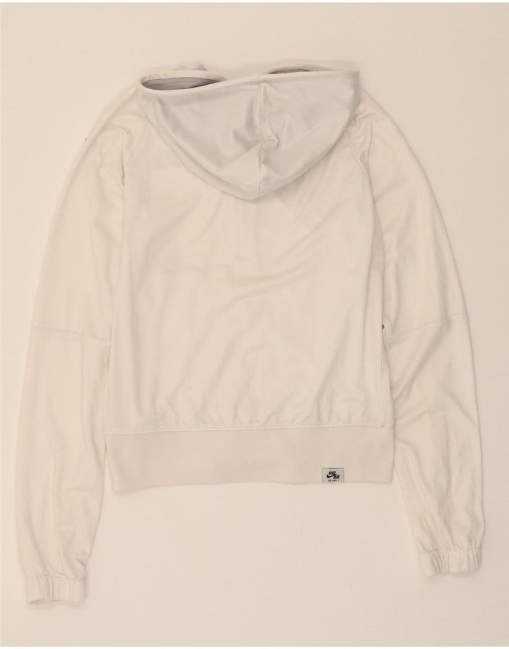NIKE Womens Zip Hoodie Sweater UK 14 Large White Vintage Nike and Second-Hand Nike from Messina Hembry 
