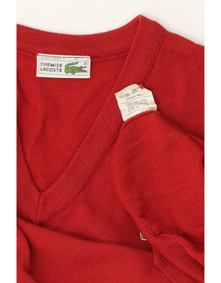 Lacoste muški džemper s V-izrezom, veličina 4 srednje crvene nove vune