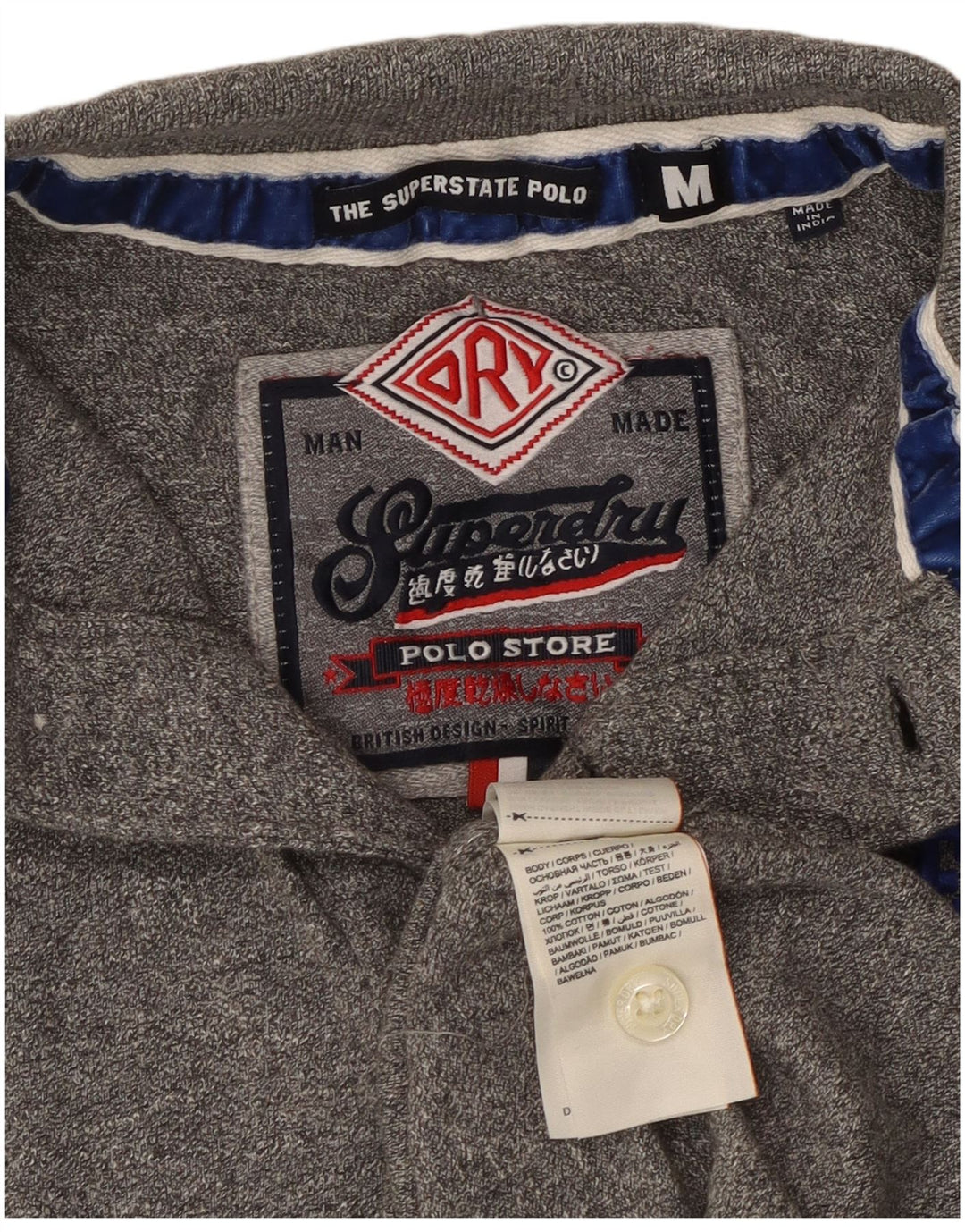 SUPERDRY muška grafička polo majica srednje sivi pamuk