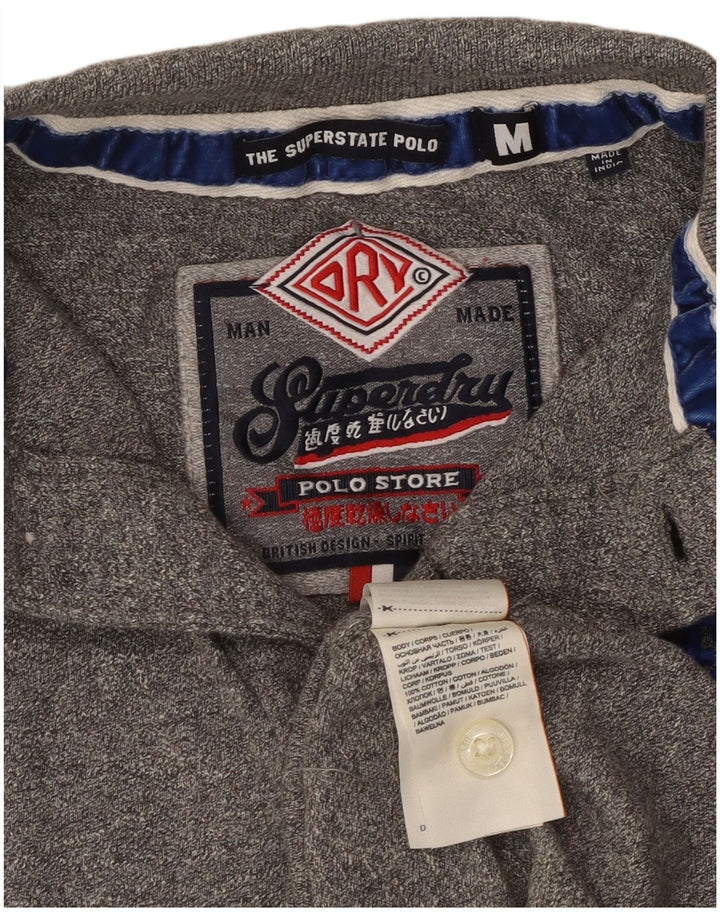 SUPERDRY muška grafička polo majica srednje sivi pamuk