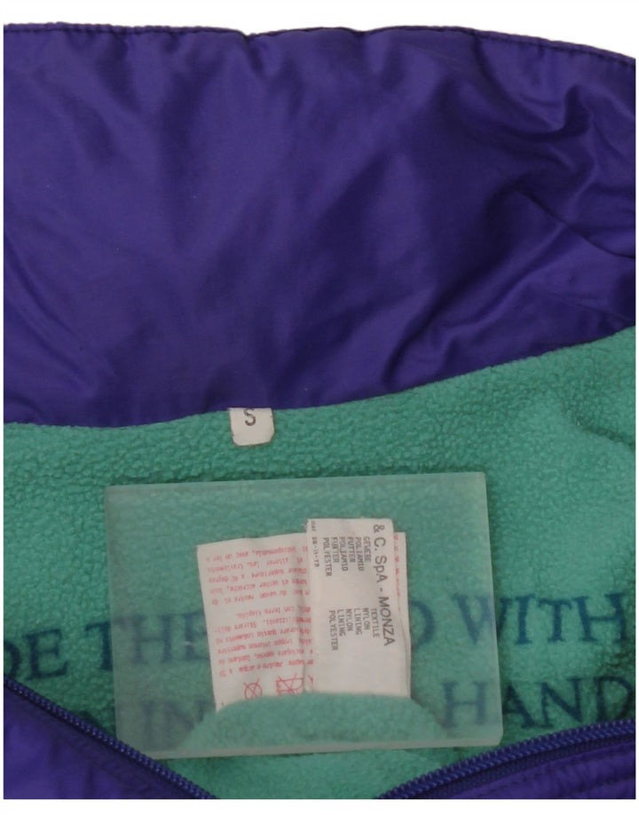 VINTAGE muška anorak jakna s kapuljačom širokog kroja UK 36 Small Purple Colourblock