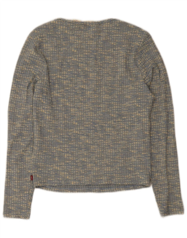 Levi's ženska majica dugih rukava UK 14 Veliki plavi pjegavi poliester