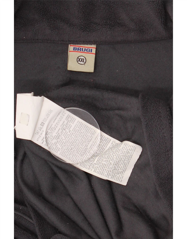 Brugi muški džemper od flisa s patentnim izrezom 2XL sivi poliester