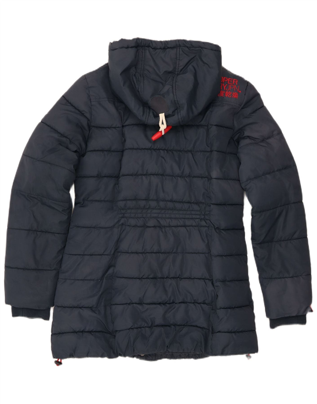 Superdry ženska podstavljena jakna s kapuljačom UK 14 veliki tamnoplavi poliester