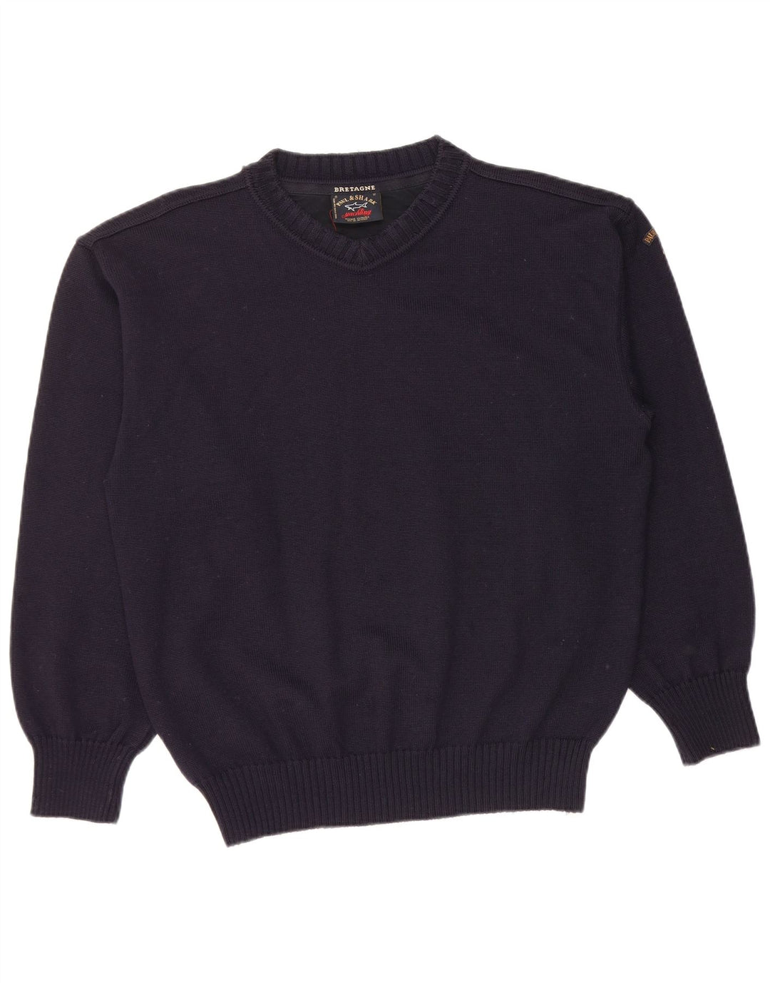 PAUL & SHARK Muški džemper s V-izrezom, srednje tamnoplava nova vuna