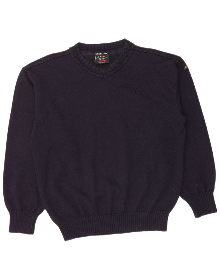 PAUL & SHARK Muški džemper s V-izrezom, srednje tamnoplava nova vuna