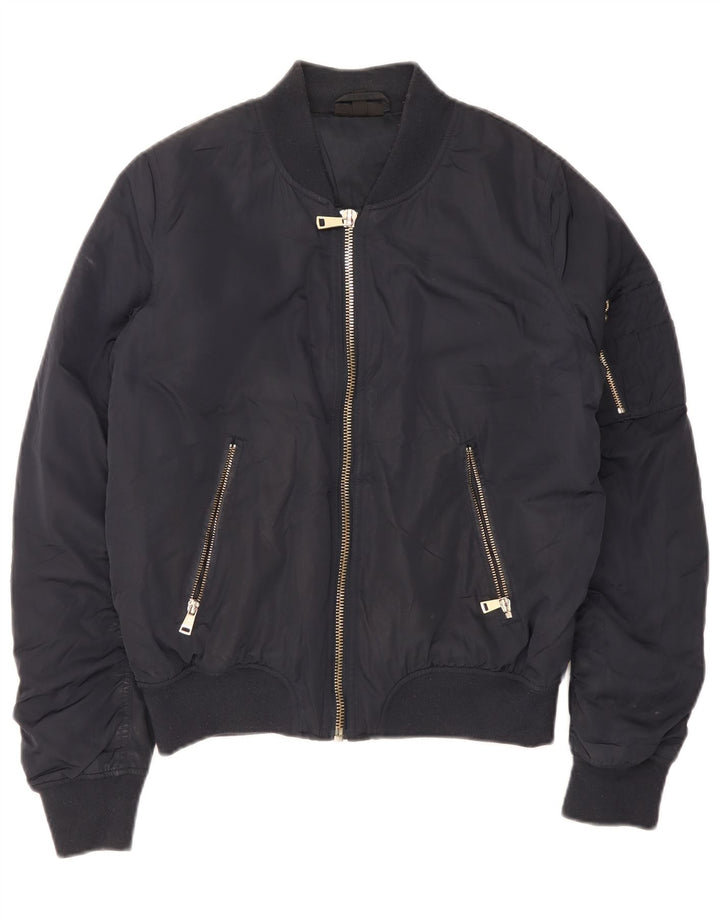 Topshop ženska bomber jakna UK 12 Medium tamnoplavi poliester