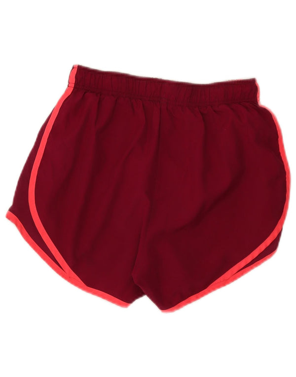 Nike ženske Dri Fit sportske kratke hlače UK 4 XS Bordo poliester u boji