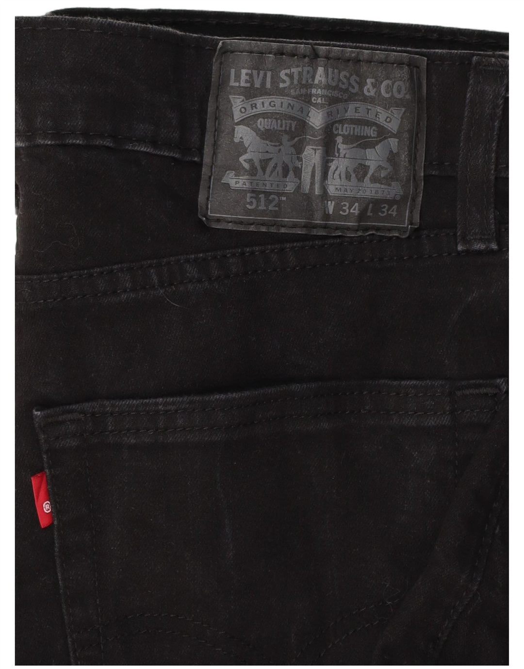 LEVI'S muške 512 uske sužene traperice W34 L32 crni pamuk