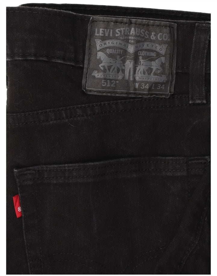 LEVI'S muške 512 uske sužene traperice W34 L32 crni pamuk