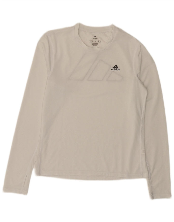 Adidas ženski gornji dio dugih rukava s grafikom UK 8/10 mali bijeli poliester