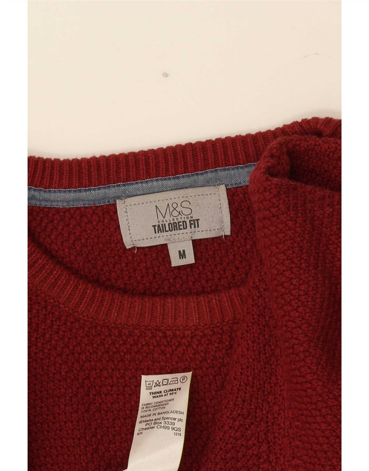Marks & Spencer muški pulover s okruglim izrezom po mjeri, srednje tamnocrvene boje
