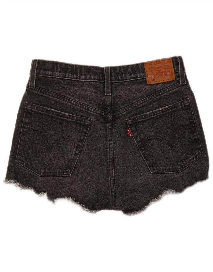 LEVI'S Ženske 501 traper kratke hlače W30 Srednje crni pamuk