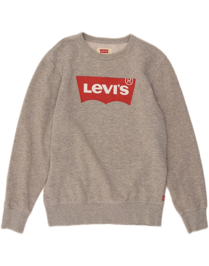 LEVI'S Boys Graphic Sweatshirt Džemper 12-13 godina sivi pamuk