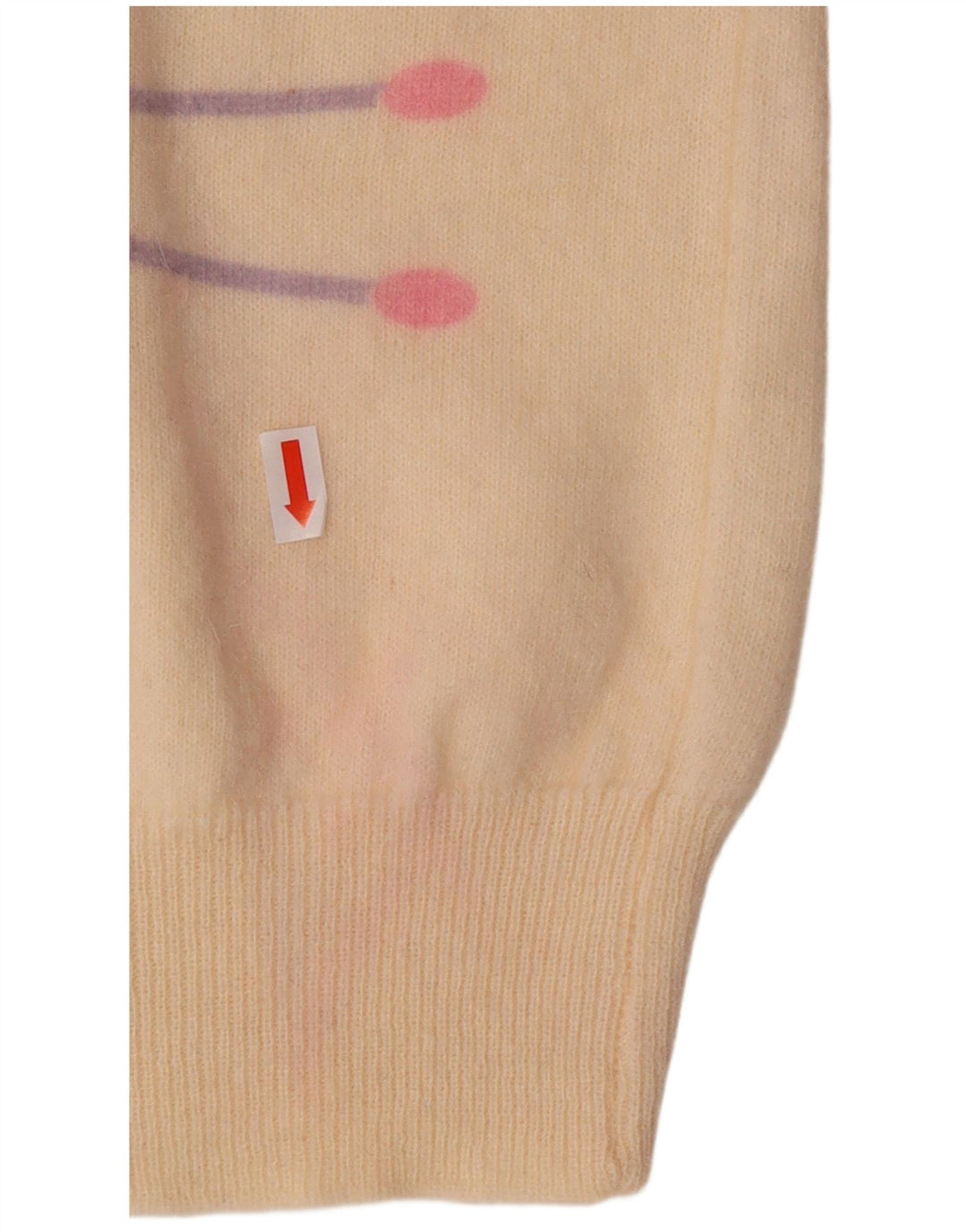 VINTAGE ženski džemper s okruglim izrezom UK 16 Veliki sivobijeli geometrijski