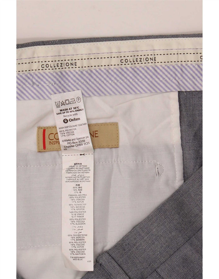 Marks & Spencer muške ravne chino hlače W44 L29 sivi poliester