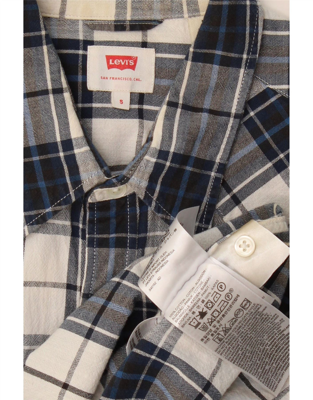 LEVI'S muška košulja mala tamnoplava karirana pamuk