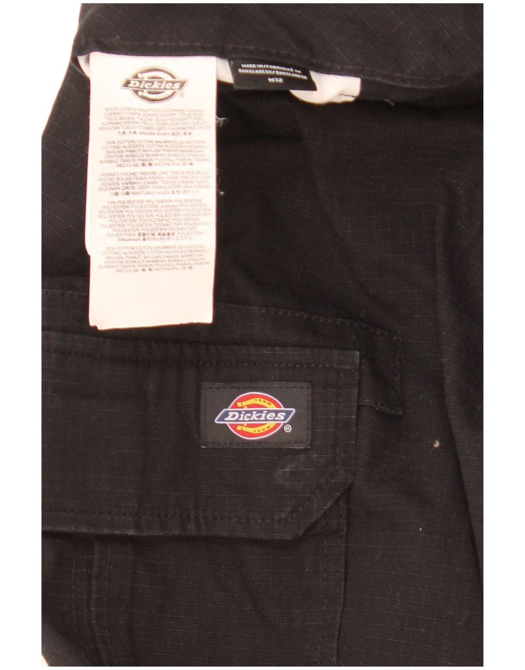 Dickies Muške uske Cargo hlače W32 L30 crni poliester