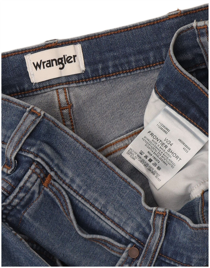 Wrangler muške traper kratke hlače W34 veliki plavi pamuk