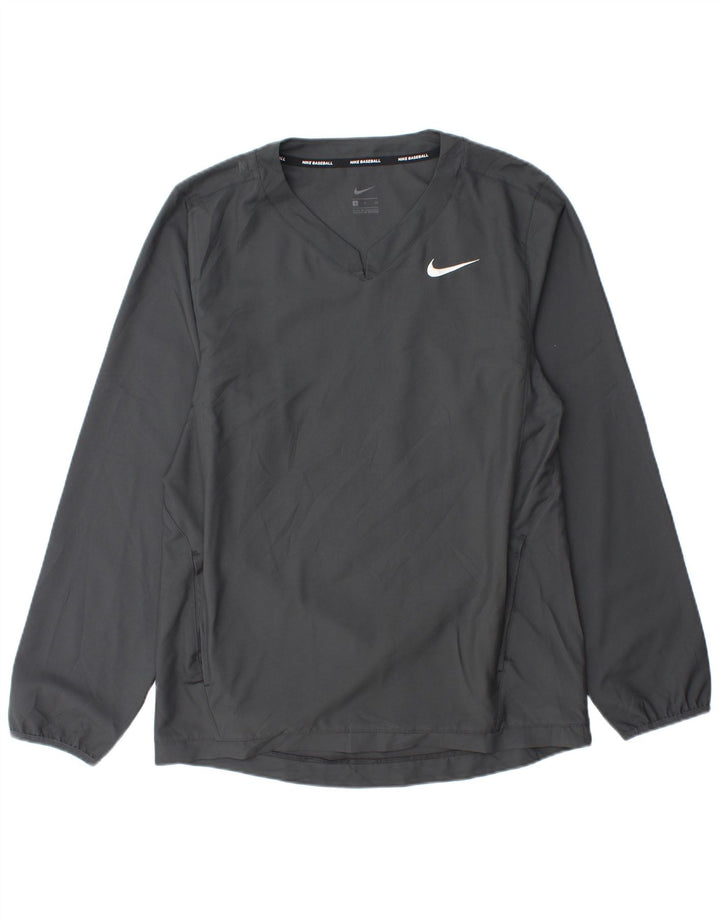 Nike muška bejzbol majica dugih rukava mala siva poliester