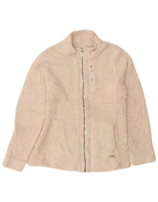 CALVIN KLEIN Ženska jakna od flisa UK 10 Mala bež poliester