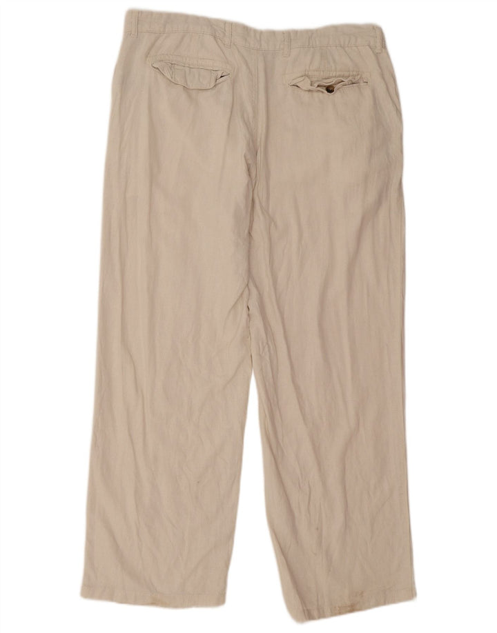Marks & Spencer muške ravne obične chino hlače W38 L31 Off White