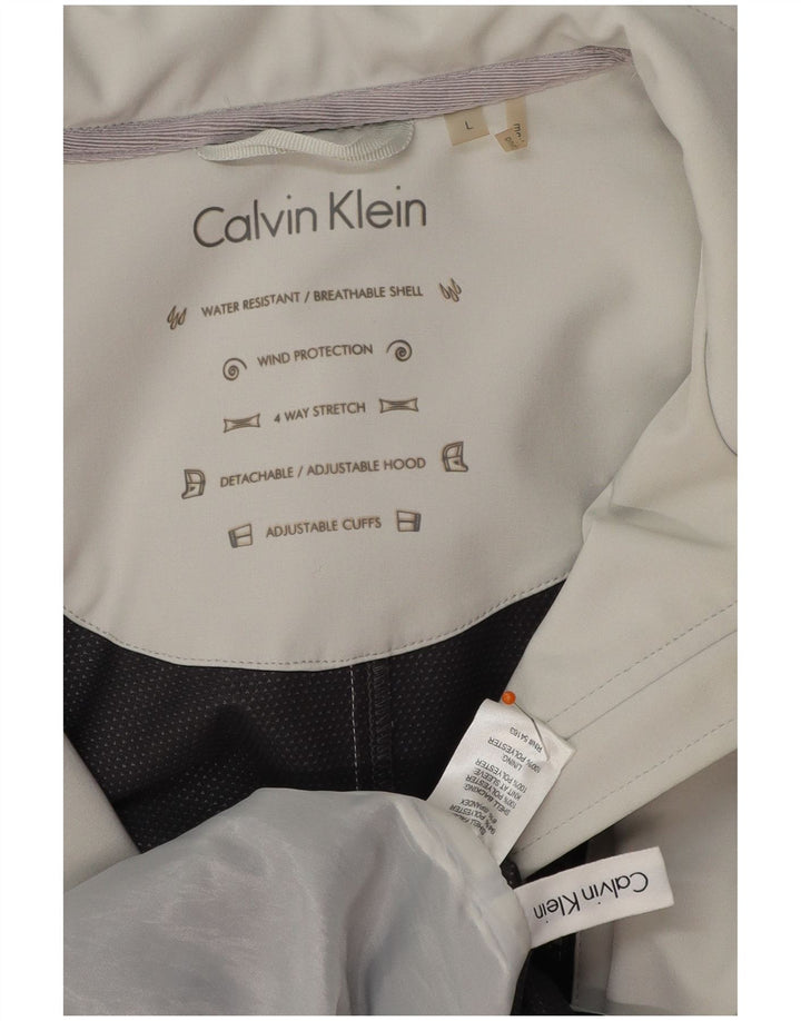 CALVIN KLEIN Ženska vjetrovka s kapuljačom UK 16 Veliki sivi poliester