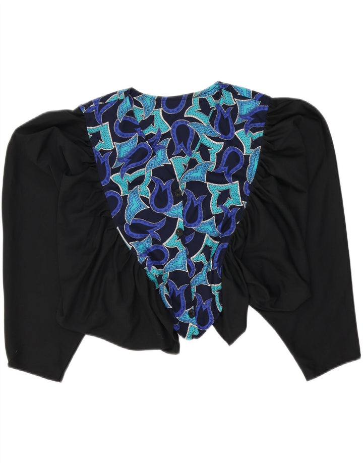 VINTAGE Ženska košulja s apstraktnim uzorkom UK 16 Velika crna