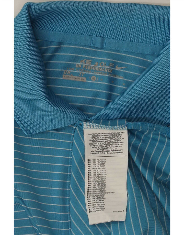Nike Dri Fit polo majica srednje plave pruge od poliestera