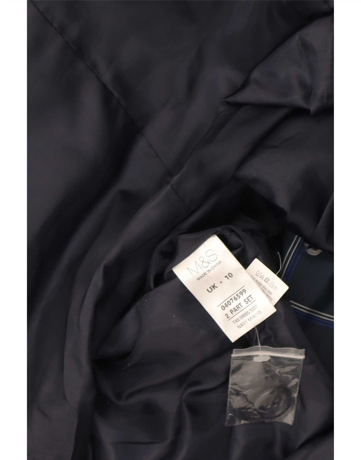 Marks & Spencer ženski trenč kaput UK 10 Mali tamnoplavi karirani poliester