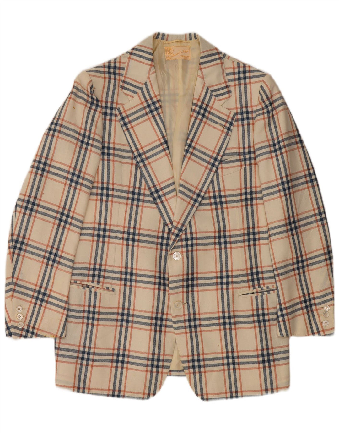 Vintage muški sako sa 2 gumba UK 38 srednje žutobijele boje