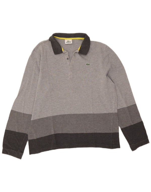 Lacoste muška uska polo majica dugih rukava veličina 7 2XL siva boja