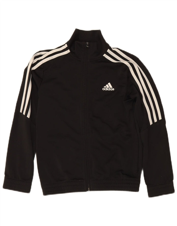 Gornja jakna od trenirke Adidas za dječake 9-10 godina, crni poliester