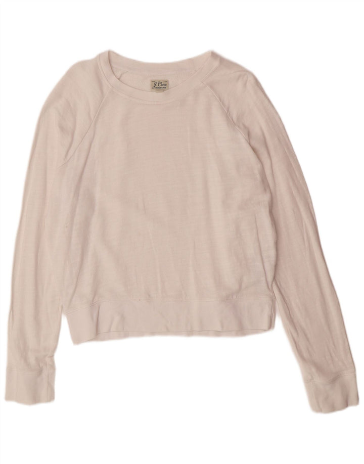 J. CREW Ženska prevelika majica s kratkim rukavima UK 10 Mali bijeli pamuk