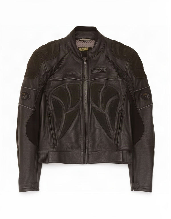 Streetfighter Mens Leather Racer Jacket IT 48 Medium Black