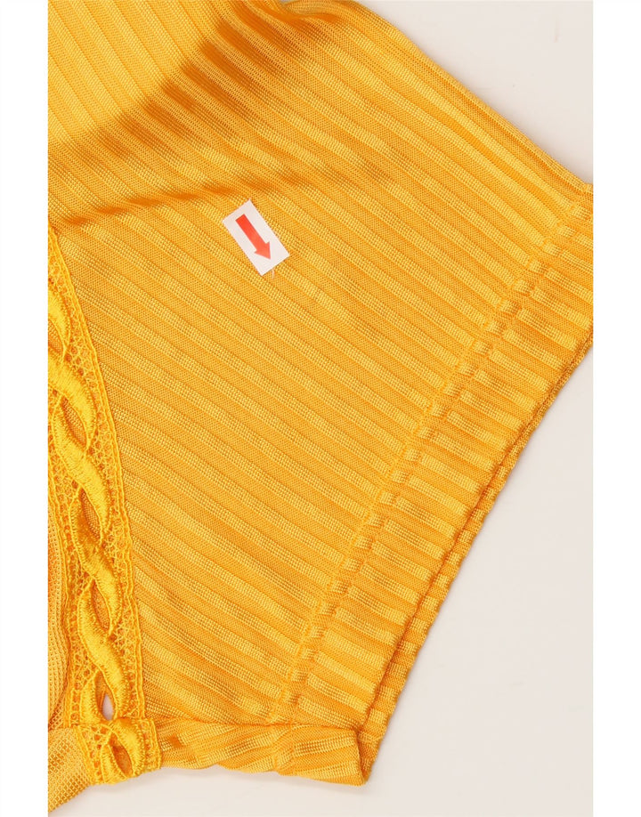 VINTAGE Womens Blouse Top UK 14 Medium Yellow Viscose Vintage Vintage and Second-Hand Vintage from Messina Hembry 