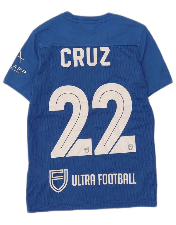 Nike Boys Dri Fit Graphic T-Shirt Top 8-9 Years Small Blue Poliester