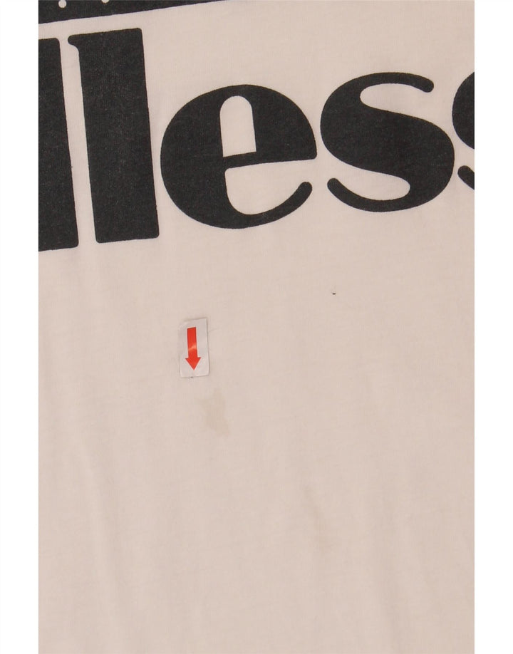 ELLESSE Mens Graphic T-Shirt Top Large White Cotton Vintage Ellesse and Second-Hand Ellesse from Messina Hembry 