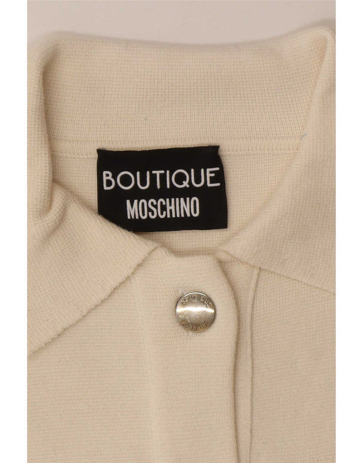 Moschino ženski kardigan pulover UK 8 Small Off White Wool