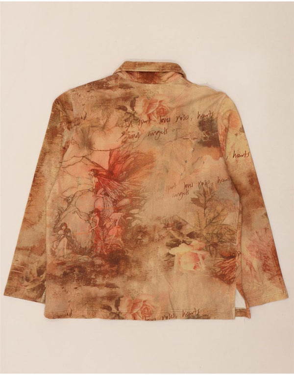 Vintage ženska košulja IT 54 3XL bež cvjetni pamuk