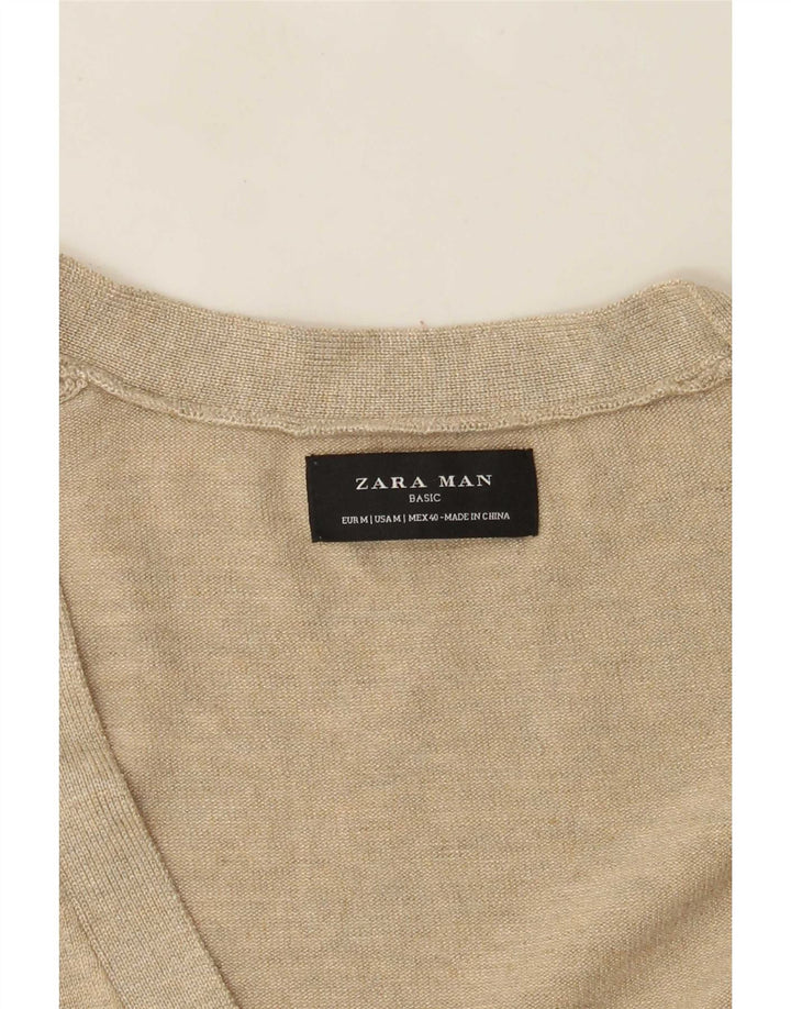 Zara muški kardigan pulover srednje bež boje s pjegama