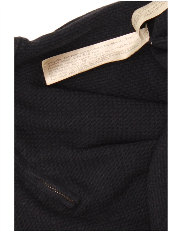 MASSIMO DUTTI Muški pulover s izrezom i patentnim zatvaračem 2XL tamnoplavi pamuk