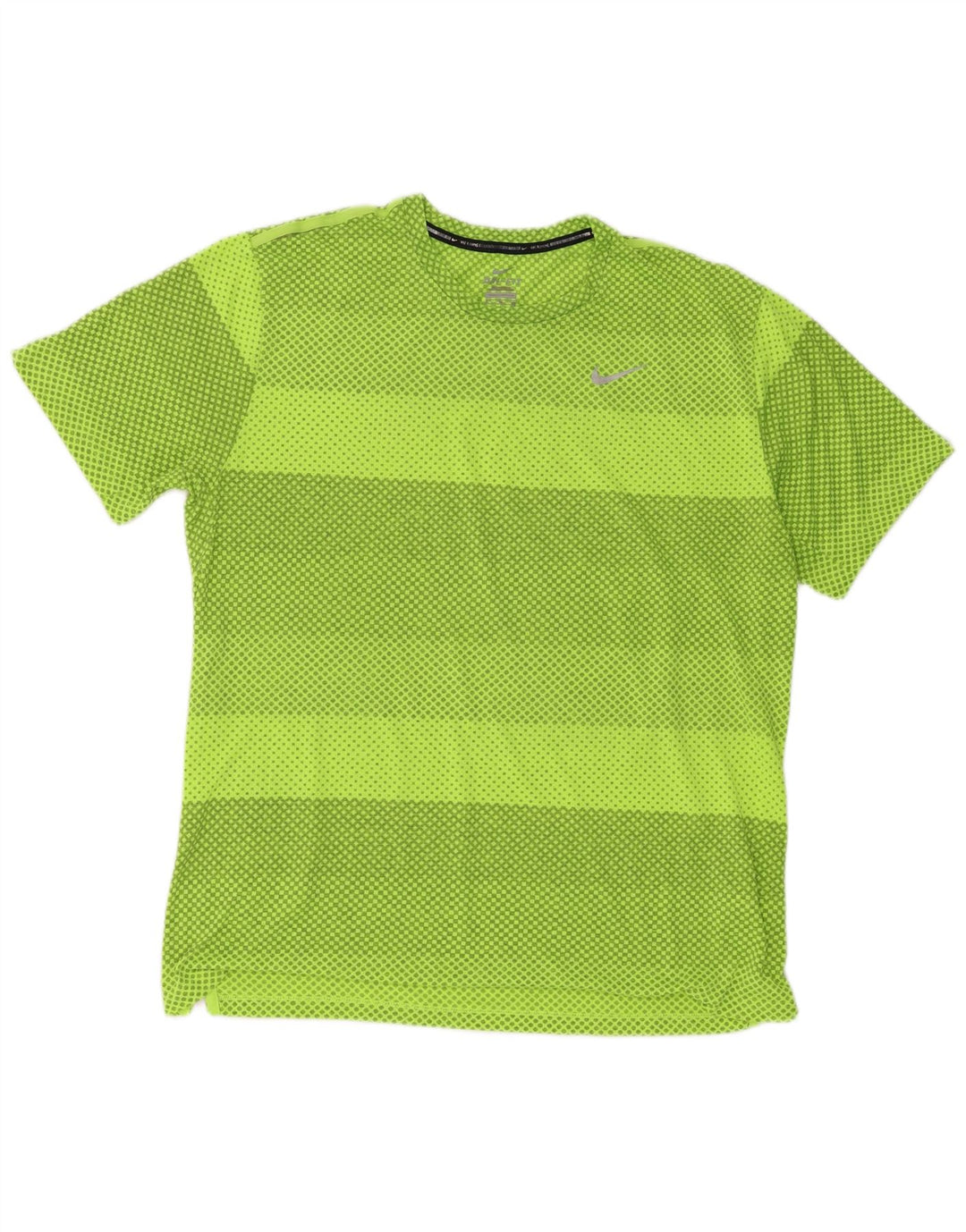 Nike Dri Fit majica kratkih rukava XL zeleni geometrijski poliester