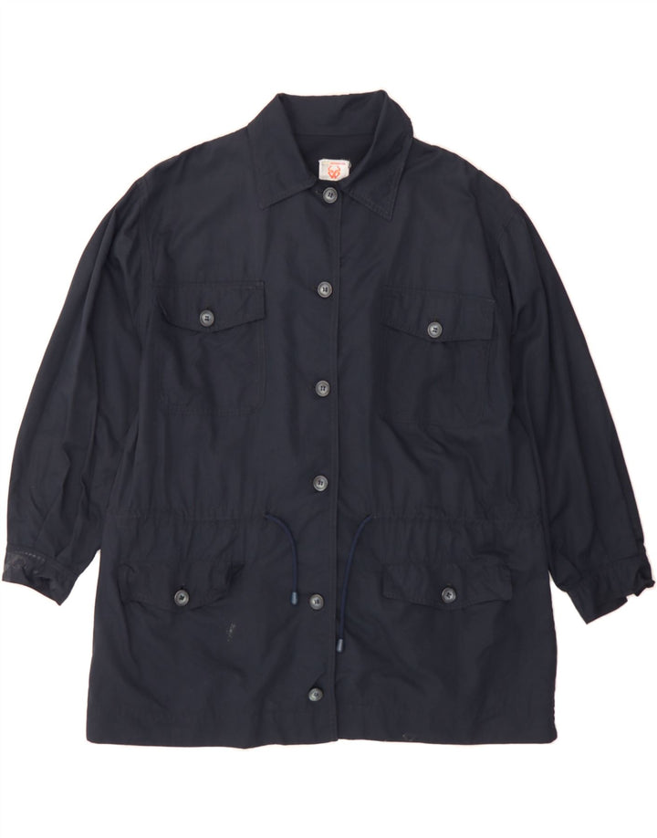 STEFANEL Womens Utility Jacket UK 14 Medium Navy Blue Vintage Stefanel and Second-Hand Stefanel from Messina Hembry 